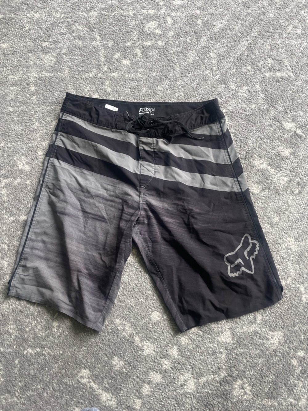 Fox Black and Gray Men's Swim Board Shorts